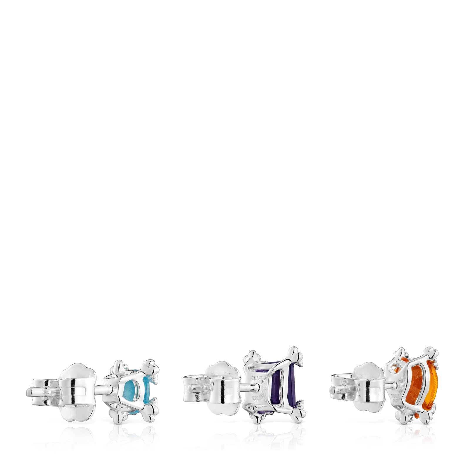 TOUS Pack de Tres Pendientes para Mujer de Plata de Primera Ley y Gemas, Colección Color Pills