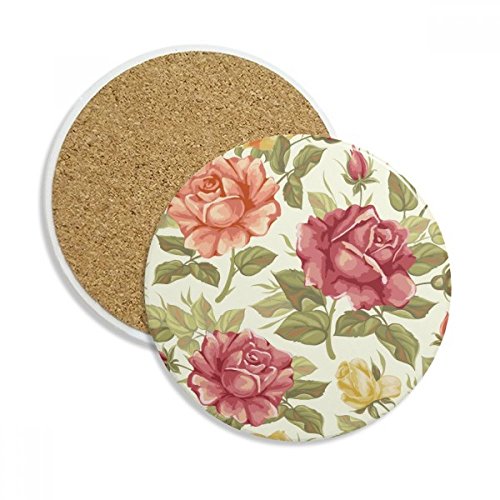 Cadeau multicolore coaster céramique rose aquarelle pour amateurs de thé - 2