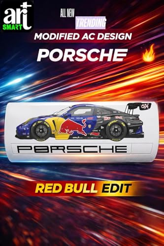 Image of Trending Porschhe 911 Racing AC Sticker, Air Conditioner Premium Vinyl, HD Gloss Finish, 24 Inches, for AC, Wall, Door, Glass (Deepblue)