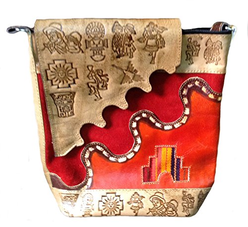 Sacoche bandoulière marron rouge tendance pour sorties et bureau