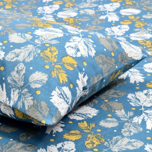 Image of Haus & Kinder Bedsheet for Single Bed Cotton, 58 x 98 Inches Single Bedsheet with 1 Pillow Cover, Pure Cotton 186 TC, Soft & Silk Bedsheet for Single Bed - Golden Birch Symphony