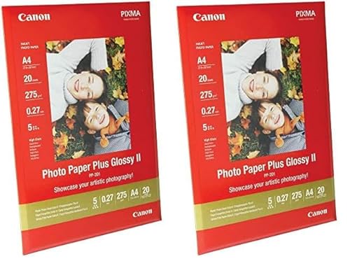 Canon PP-201 A 4 20f. 275 g Papier photo plus Glossy II, Blanc, 1 (Lot de 2)