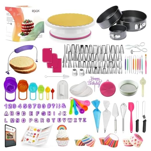 Cake Decorating Supplies Cake Decorating Kits with Springform Cake Pans Set-Cake Rotating Turntable-Cake Decorating Tools with Baking Set-Cake Baking Supplies for Beginners and Lovers