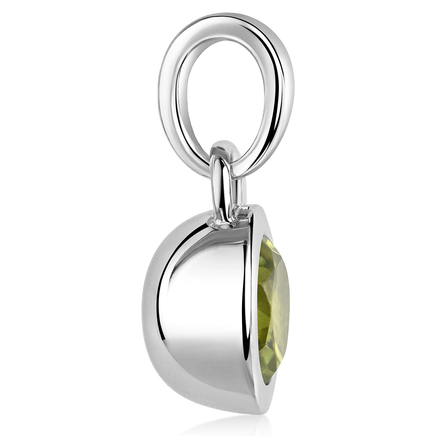MATERIA by Matthias Wagner Damen Kettenanhänger Silber 925 Edelstein Peridot Kette echt