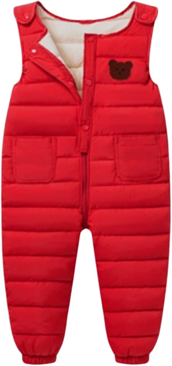 Baby Toddler Snow Bib Overalls Snowsuit Baby Boys Girls Winter Warm Down Pants Thicken Windproof Kimono For Kids 10to12