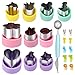 Produktbild 21Stück Gemüse Ausstechformen,Edelstahl Cookie Plätzchen Ausstecher mini mit Anti-Rutsch Griff, Tierform Gemüseschneider Set bento zubehör kinder mit 1Doppelzweck Melonenausstecher + 10Zahnstocher
