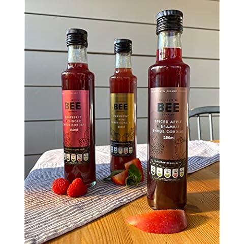 Shrub Drink Cordial Collection from The Scottish Bee Company - 3 x 250ml Fruit-Infused Cordials Made with Apple Cider Vinegar - Made in Scotland Cover
