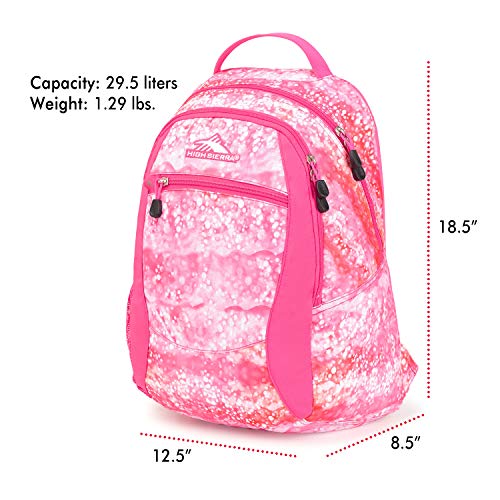 Image of High Sierra Curve Backpack, Effervescent /Flamingo, 18.5 x 12.5 x 8.5-Inch, Curve Backpack
