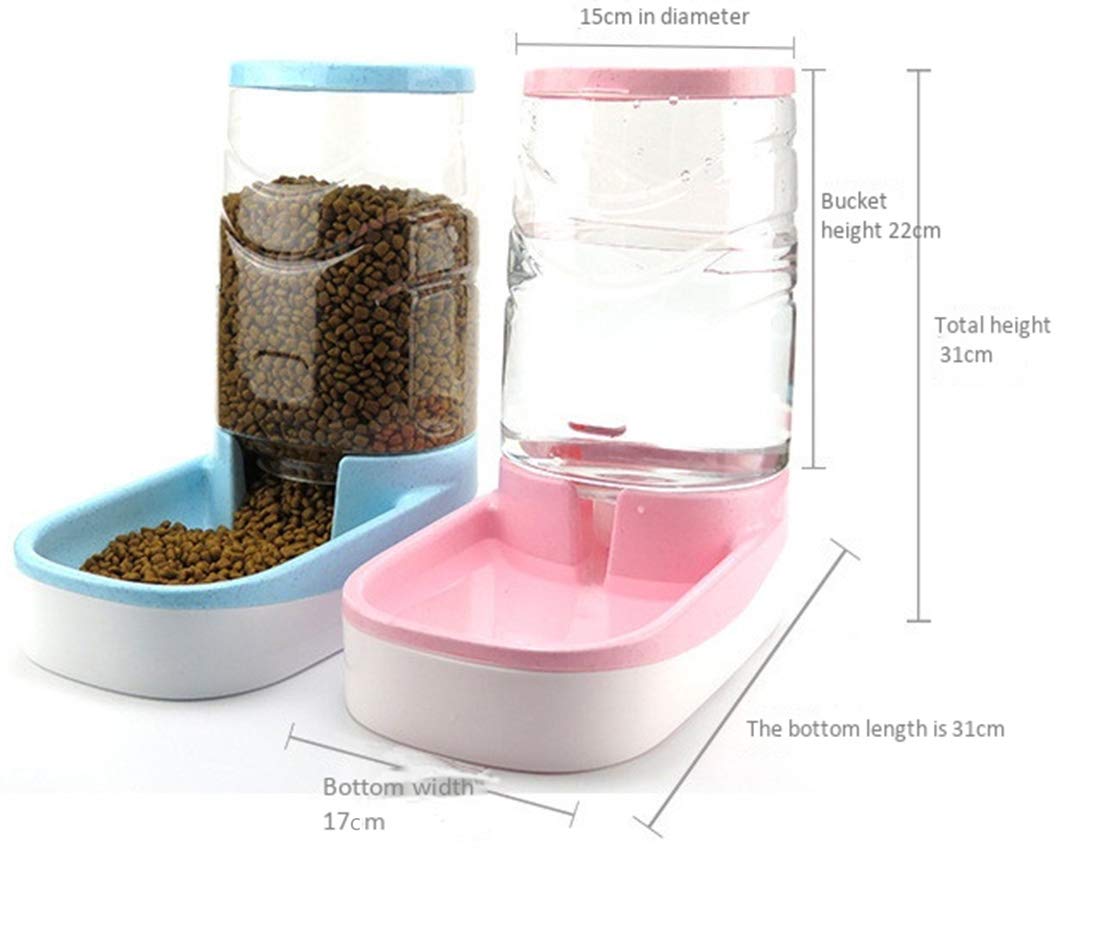 Mascotas Gatos Perros Riego Automático Y Alimentador de Alimentos 3.8 L con 1 Dispensador de Agua Y 1 Alimentador Automático para Mascotas