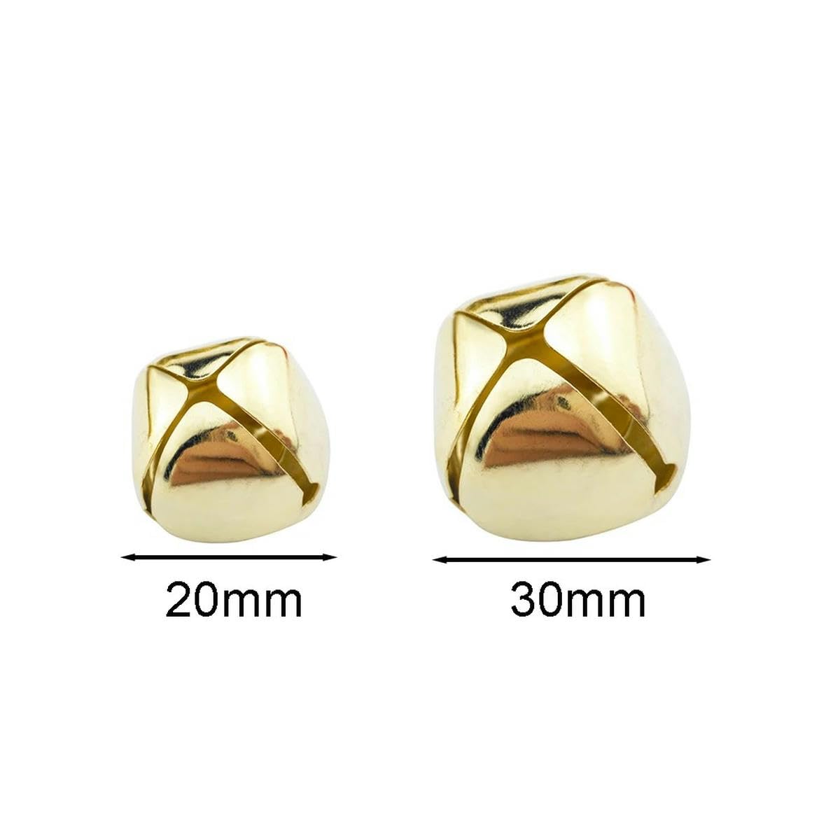 Campanas navideñas de 20/30 mm, Campanas Doradas para decoración de árboles de Navidad, Adornos de Campanas de Metal para Bricolaje, Campanas de 30 mm, 100 Piezas