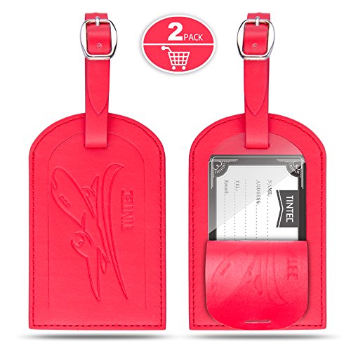 Etiquetas de equipaje,Tintec poliuretano, etiquetas para identificación de maletas, con cubierta completa para mayor privacidad, accesorios de viaje red