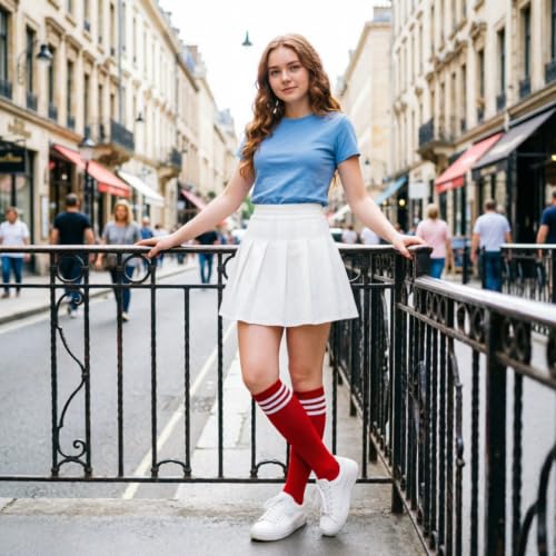 Image of DRESHOW 3 Pairs Cotton Knee High Socks for Women Solid Knit Knee Long Stocking Leg Warmer All Season Gift
