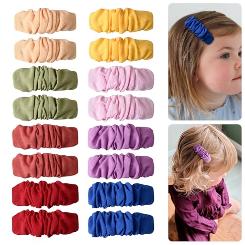 Juego de 16 pinzas para el pelo para bebé de 2,4 pulgadas, accesorios para el pelo de niña pequeña y pasadores para bebés y niños con cabello fino.