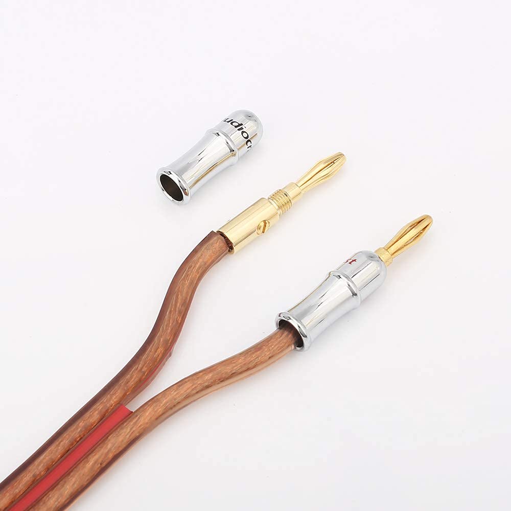 Viborg Audiocrast HiFi Speaker Banana Plugs Gold Dual Screws Locking Banana Connector Terminals 8 PCs (UST) - Image 8