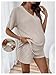 SweatyRocks Women's Maternity 2 Piece Outfits V Neck Short Sleeve Top and Elastic Waist Shorts Set Apricot Large