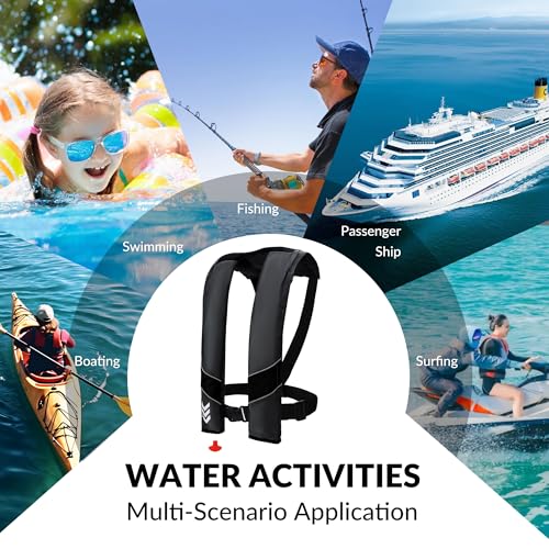 Image of Automatic Inflatable Life Jackets for Adults Life Vests PFD Low Profile Load Capacity Up to 330lbs