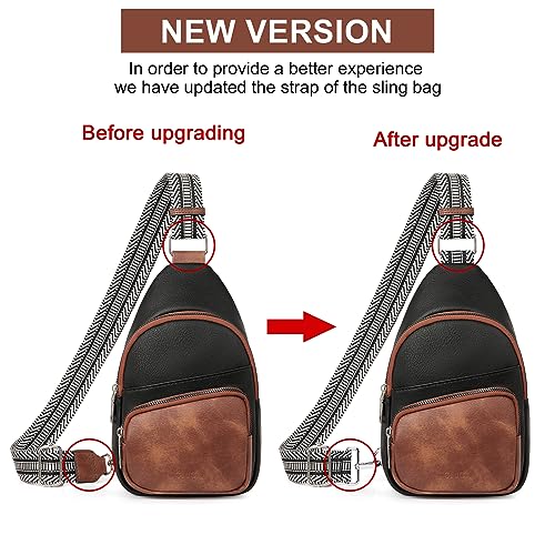 Image of CLUCI Sling Bag for Women, Vegan Leather Fanny Pack Crossbody Bags for Women, Chest Bag With Guitar Strap
