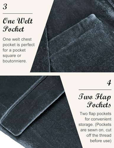 Image of COOFANDY Men's Velvet Blazer Notched Lapel Velour Suit Jacket One Button Tuxedo Jackets for Wedding Prom Party Dinner