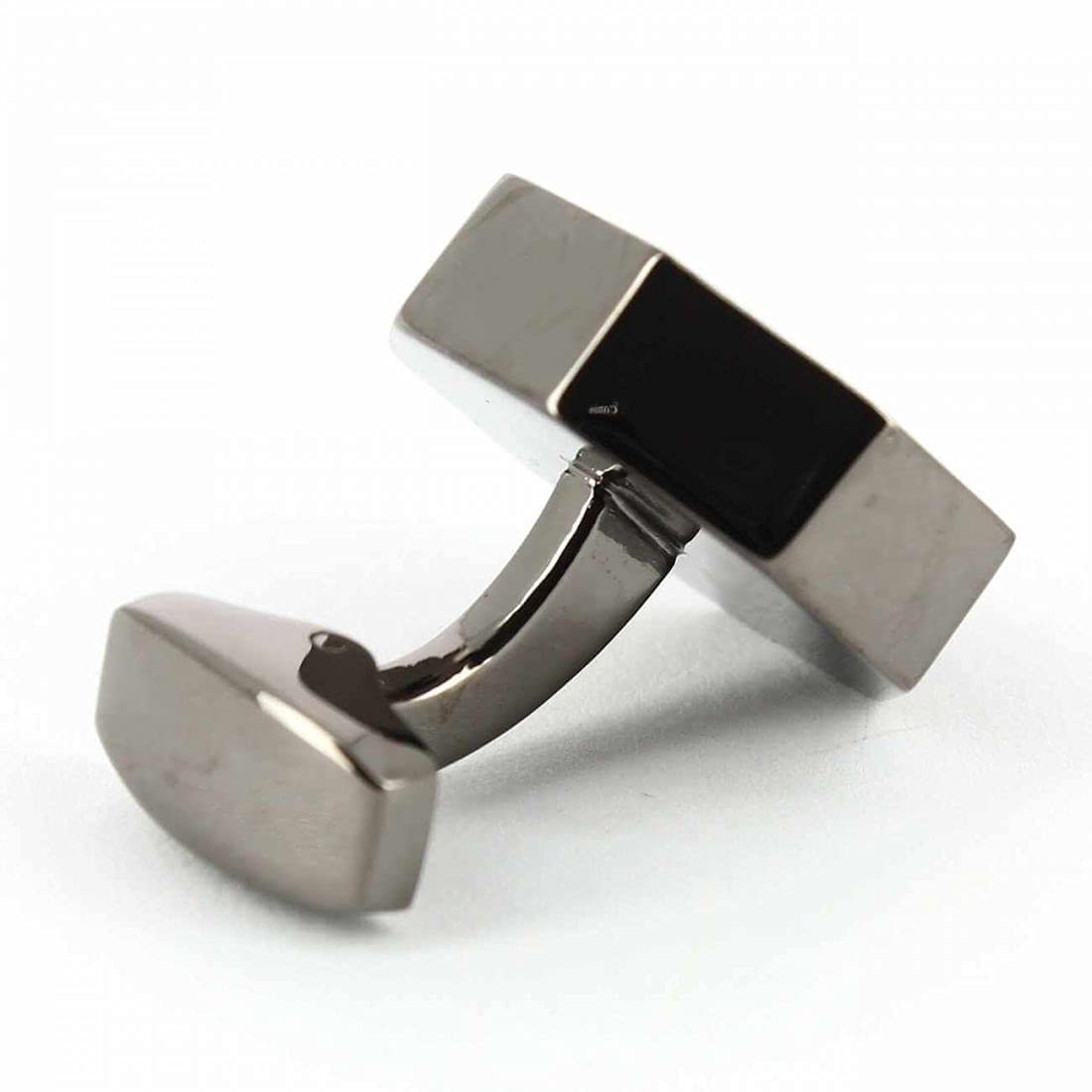 Tony & Paul. Boutons de manchette. mécanisme de montre Bernex, Acier rhodié. Gris platine - Fantaisie -