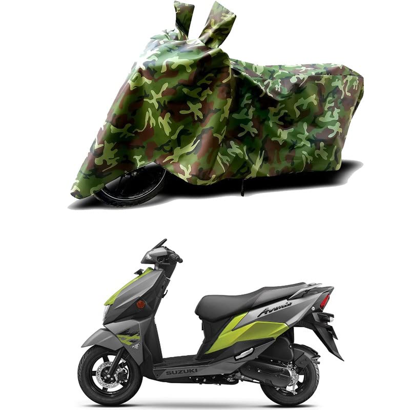 Image of 100% Water Resistant Full Bike Scooty Two Wheeler Body Cover Compatible for Suzuki Avenis /UV-Rays /Heat Protection /Birds Dropping /Scratchproof /Dust Proof /Waterproof /All Varients[Green MJ]