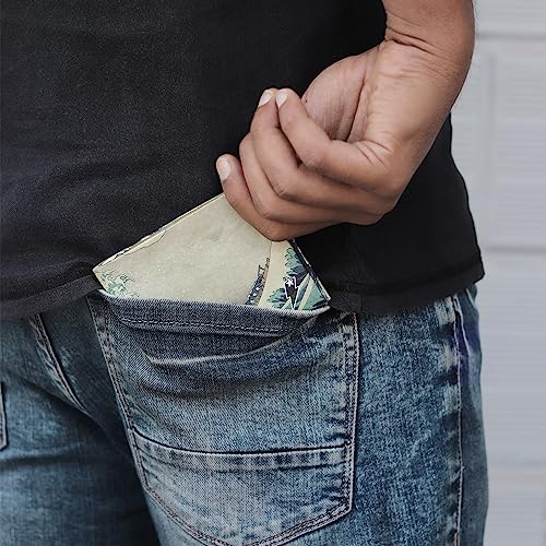 The Great Wave off Kanagawa Paper Wallet - Vegan, Mighty Thin, Tear & Water-Resistant Slim Wallet for men - Mens Credit Card Holder Small Wallet - Bifold Wallets for Men Women4
