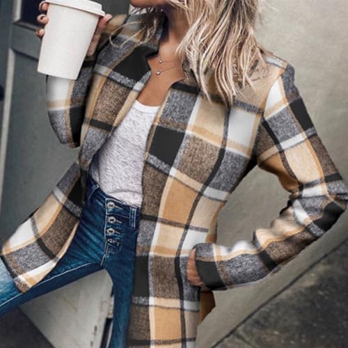 Datebacko Women's Solid Color Pocket Long Sleeve Open Front Coat, 2025 New Slim Twill Casual Suit Jacket for Women 5