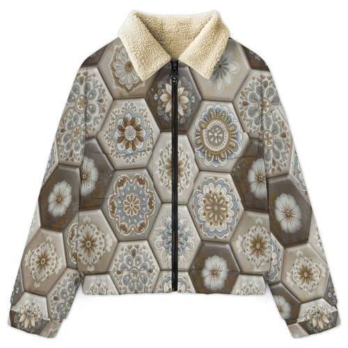 Veste polaire femme à carreaux manteau chaud sherpa à poches