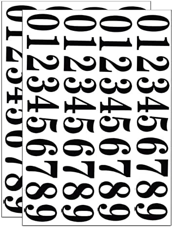Black Vinyl Numbers Stickers 2 Inch Self Adhesive - Mailbox Numbers Sticker for Mailbox, Signs, Window, Door, Cars, Trucks, Home, Business, Address Number (2 Sets, 80 Pieces)