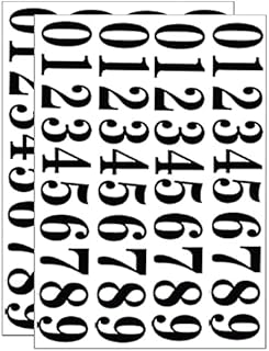 Black Vinyl Numbers Stickers 2 Inch Self Adhesive - Mailbox Numbers Sticker for Mailbox, Signs, Window, Door, Cars, Trucks, Home, Business, Address Number (2 Sets, 80 Pieces)
