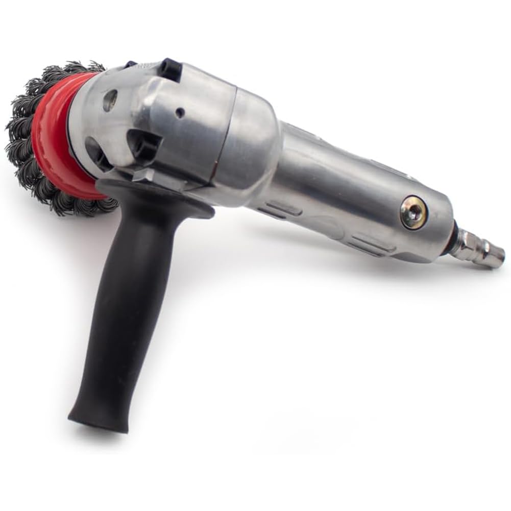 Gertrude 75 Mm Pneumatische Drahtcupbürste, 11000 Umdrehungen Pro Minute Metallrostentfernungswerkzeug Luftbetriebene Reinigungspolierbürste Für Metalloberflächen MAG-9000 Silver,1