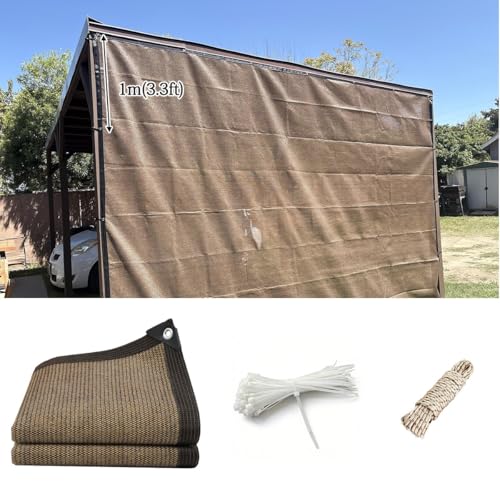 Toile d'ombrage extérieur 1.5x5m avec oeillets pour pergola et couverture potager