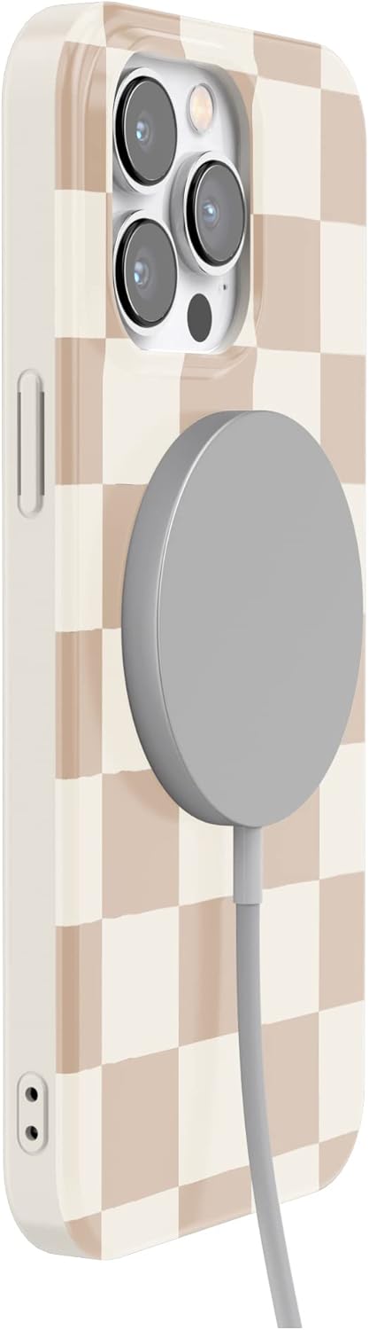Casely iPhone 14 Pro Case | Fit Check | Neutral Checkerboard | Compatible with MagSafe | Classic Ultra Slim Design - Image 8