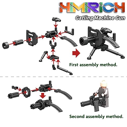 HIMIRICH Weapons Pack Military Toy Set Building Blocks Model for Soldier Figures, Army Equipment Gear Kit Pieces and Parts Accessories Compatible with Major Brand