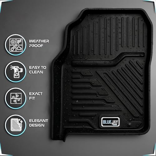 Image of Blue Jay Ultra TPE Car Floor Mats | XUV 3XO Automatic(2024-TILL Date) Premium Luxury Mats | Washable Waterproof All Weather Mats | Black