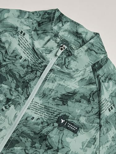Image of TECHNOSPORT Men's Slim Fit All Over Print High Neck Jacket With TS-Flexi for Gym, Training, Winterwear