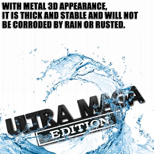Image of Ultra MAGA Edition Emblems, Cool 3D Metal Trump Sticker Fender Badge Car Decals Adhesive, Personality Label Trunk Logo Decal Auto Body Car Exterior Embossed Decor Accessories (Black & White)