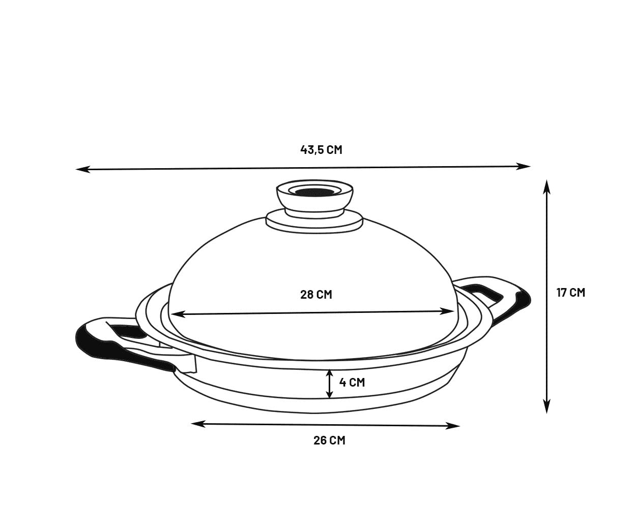Steaker 28 cm con Tapa y termómetro Integrado de Acero Inoxidable 18/10, para Todas Las cocinas, también de inducción