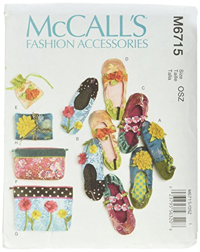 McCall's Patterns M6715 Slippers, Jewelry Pouch, Zipper Bags and Jewelry