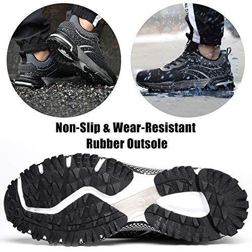 Foto von Furuian Sicherheitsschuhe Herren Arbeitsschuhe Herren Damen Leicht Sportlich Atmungsaktiv Schutzschuhe mit Stahlkappe Sneakers (43 EU,Schwarz)