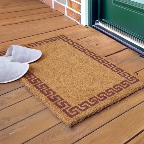 Image of Encasa XO Coir Door Mat for Home Entrance, Anti Slip PVC Back Natural