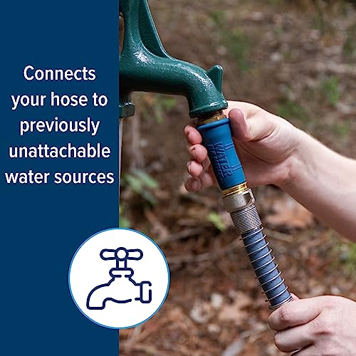 Camco Water Bandit w/Clamp - Connect Garden Hose/Water Hose to Damaged Faucet or Faucet w/o Threads - Features Flexible Design & Includes (2) Water Bandits and (2) Clamps - Drinking Water Safe (22480)