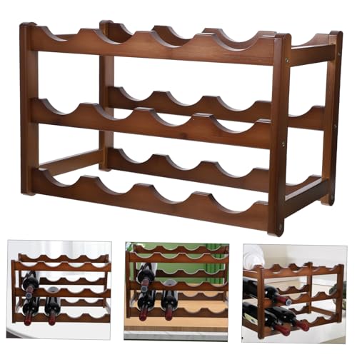 Soporte elegante para botellas de vino en bambú miniatura 6