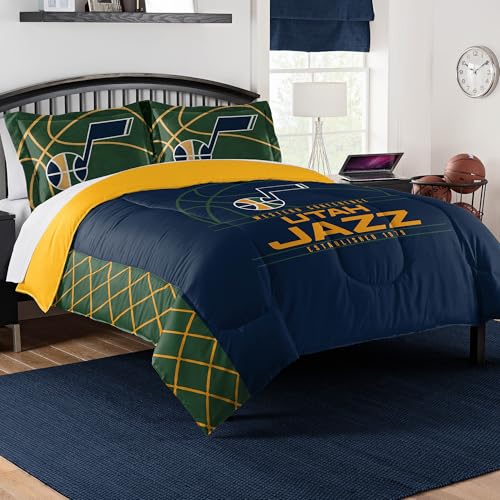 The Northwest Company NBA Utah Jazz Comforter and Sham Set, Full/Queen, Reverse Slam