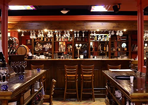 BELECO 7x5ft Fabric Luxury Bar Backdrops for Photography Restaurant Cafe Bar Counter Pub Photo Backdrop Whisky Wine Bottles Alcohol Drinks Background Wallpaper Bar Theme Party Decor Photobooth Props