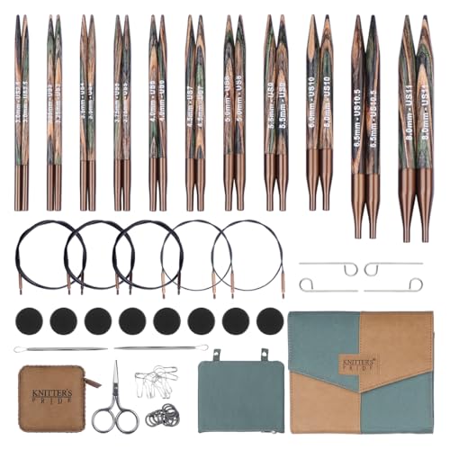 Image of Knitter's Pride Terra Regal Interchangeable Needle Set 4 inch inch (10cm) - 11 US Sizes (2.5 to 11)