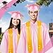 Mukum Matte Graduation Cap and Gown Set with Tassel 2025 Charm Honor Cord Graduation Stoles for High School College Bachelor Bright Pink-48