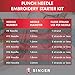 SINGER 8 Piece Punch Needle Embroidery Kit with 7 Assorted Size Punch Needle Heads, Interchangeable Handle, and Punch Needle Storage Case