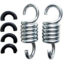 Spring Hooks for Patio Swings 770lb Maximum Weight Recommendation Load-Bearing Hammock Swing Accessories 4.06-Inch Galvanized Hooks 2-Pack Cross Swing Springs with Noise-Reducing Pads