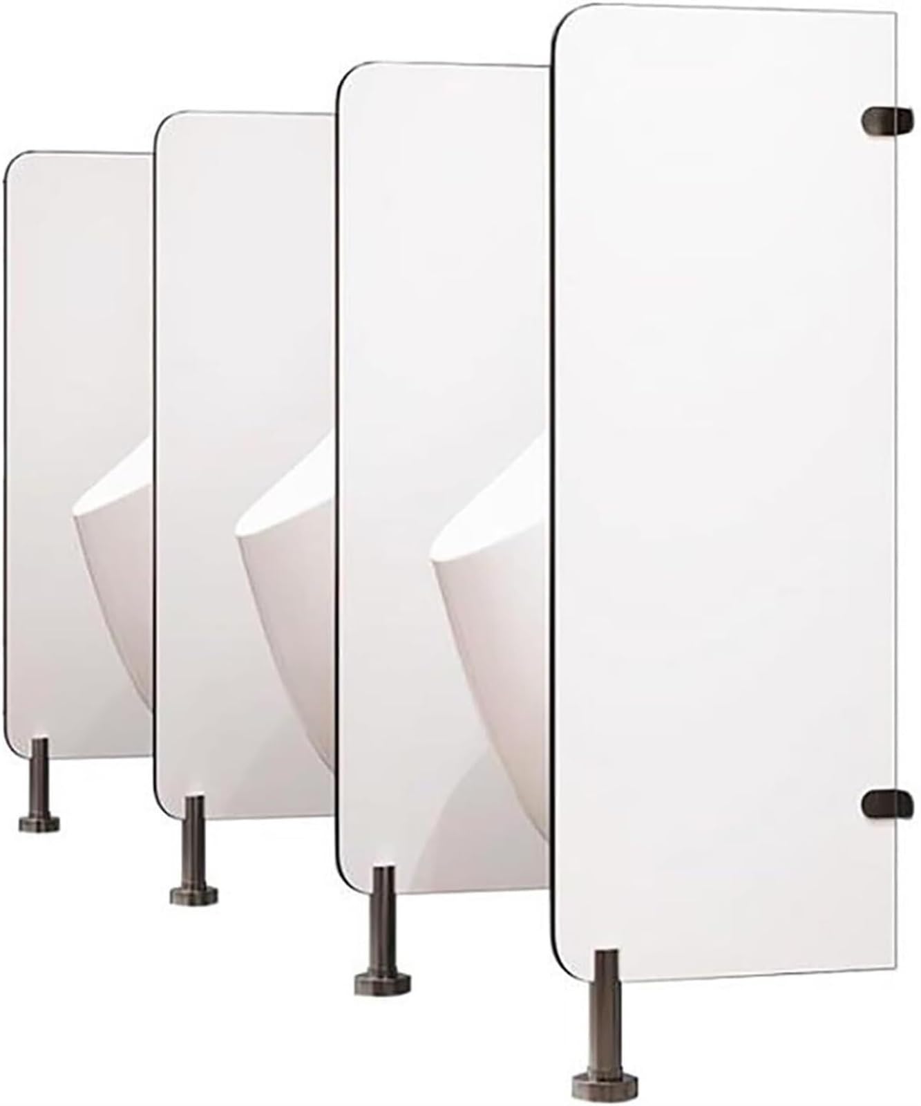 GTHTUHFD Floor Standing Toilet Partition,Urinal Screen Toilet Partition,Toilet Partition,Urinal Privacy Screen Divider Partition,Wood Grain-4Pcs,White-1Pcs