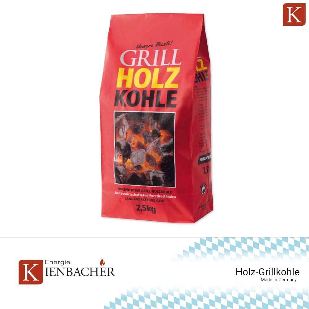 27,5kg Holzkohle Premium Holzkohle „100% Made IN Germany“ Grillkohle Grillbriketts für Kugel-& Holzkohlegrill Smoker Briketts Grill Kohle